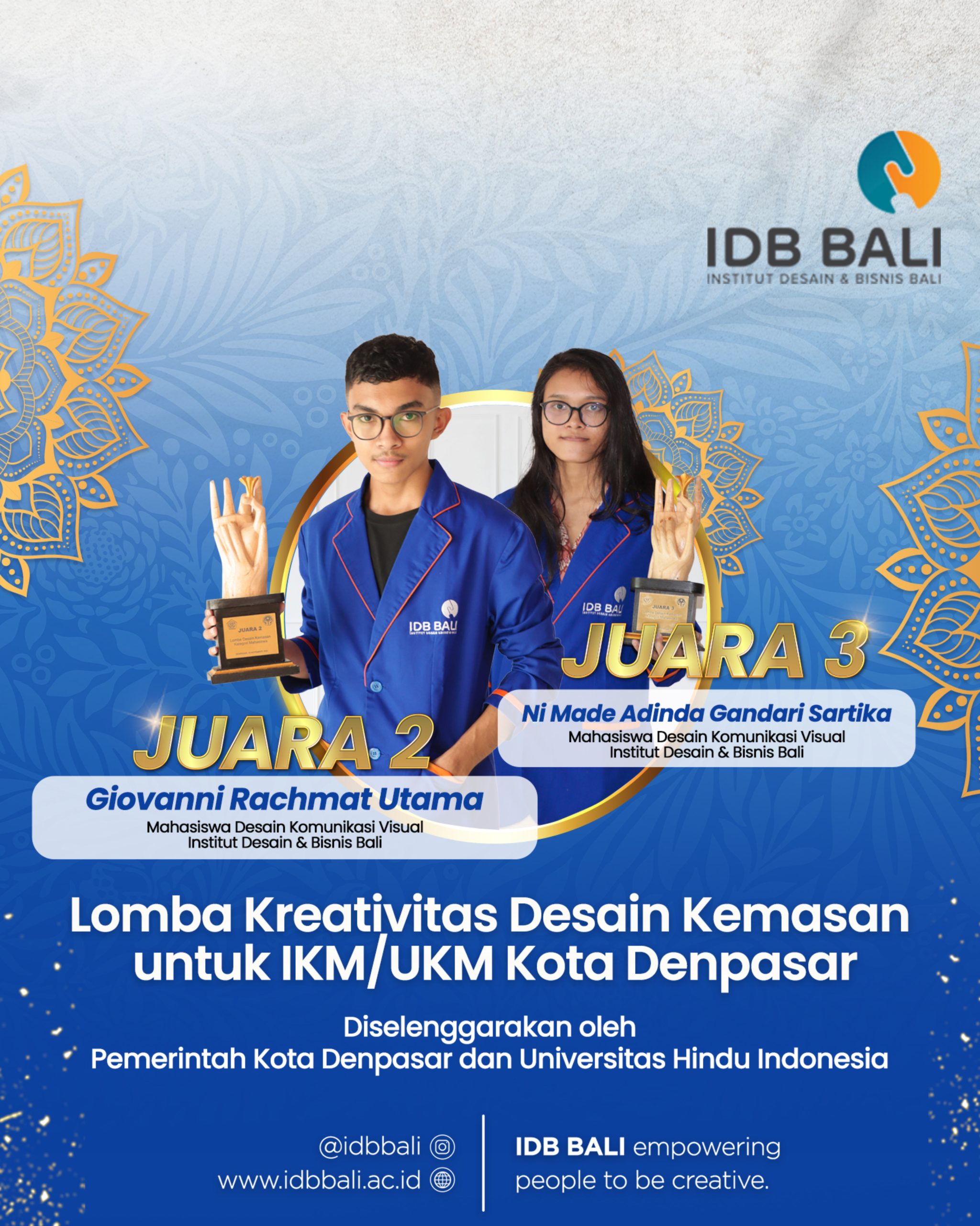 Juara 2 dan 3 Lomba Desain Kemasan Pemerintah Kota Denpasar